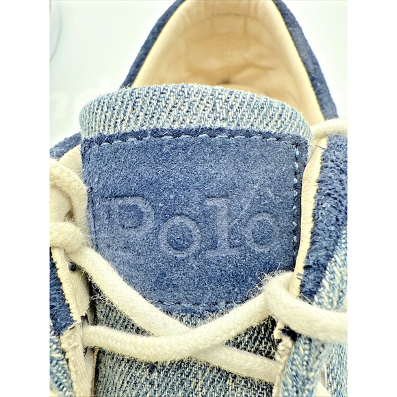 Polo Ralph Lauren Faxon Low Sneaker Men Denim Blue Size 11.5D EU 45 - Picture 8 of 12